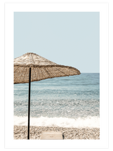 Deniz Ve Plaj Şemsiyesi - Art Print